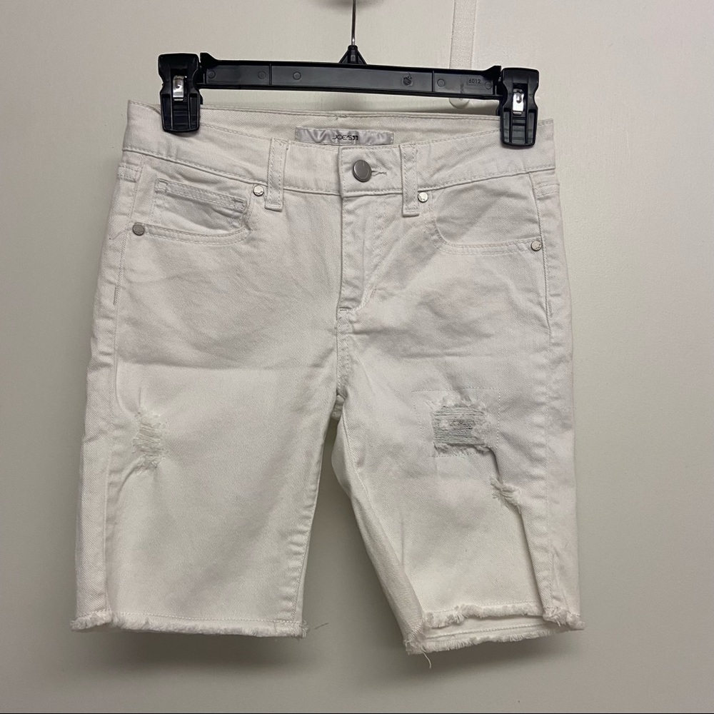 Joes Jeans girls white denim distressed‎ frayed bermuda shorts 14.